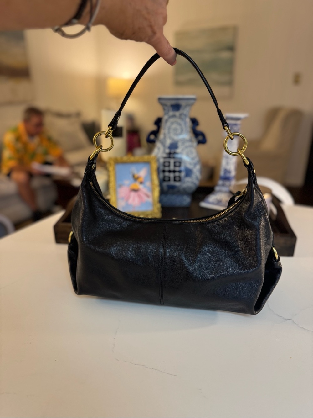 🖤 COACH Y2K ASHLEY BLACK LEATHER SHOULDER BAG! - Picture 5 of 11